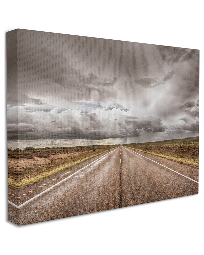 Stupell Industries Open Road Under Stormy Sky Western Landscape Stretched Canvas Wall Art By Nathan  In Multi