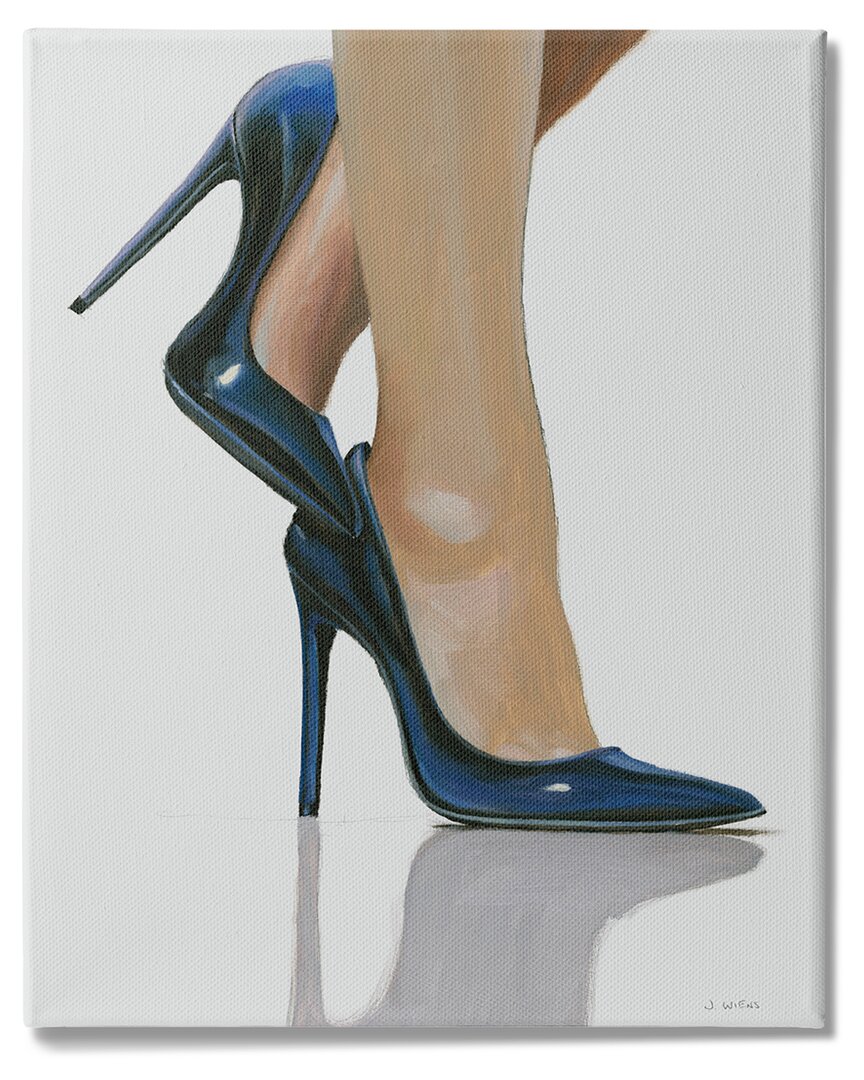 Stupell Industries Female Fashion Feet Black Stiletto High Heels Stretched Canvas Wall Art By James Wiens In Tan