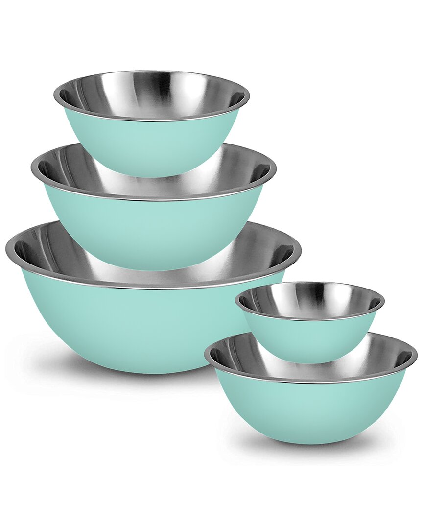 Glomery Stainless Steel Mixing Bowls Set In Blue