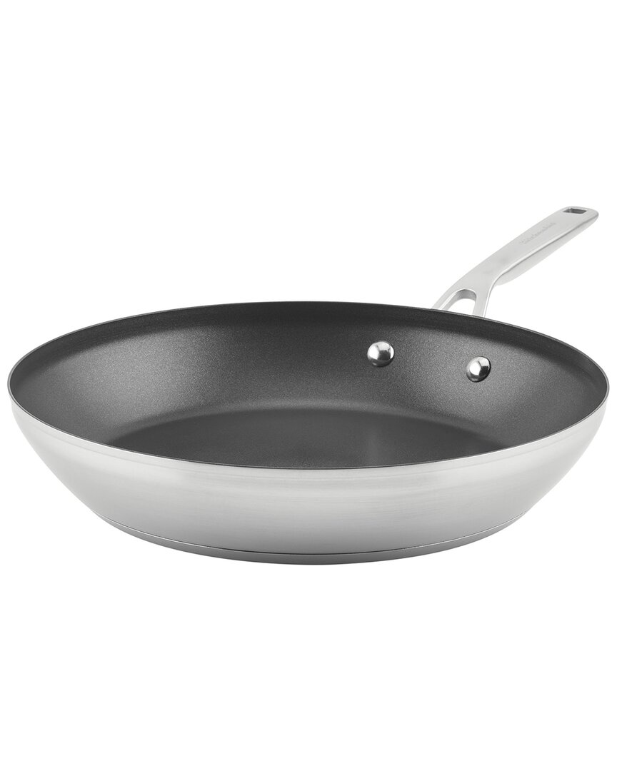 Kitchenaid 3-ply Base Stainless Steel Nonstick Induction Frying Pan In Silver
