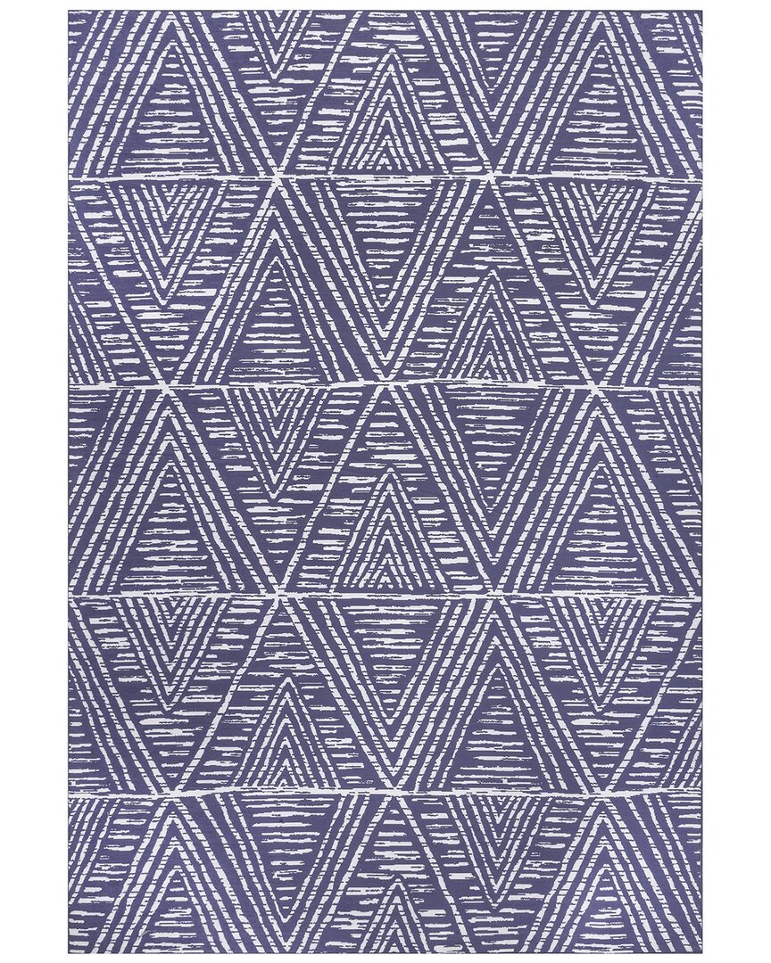 Nuloom Nelle Tribal Machine Washable Indoor/outdoor Area Rug In Blue