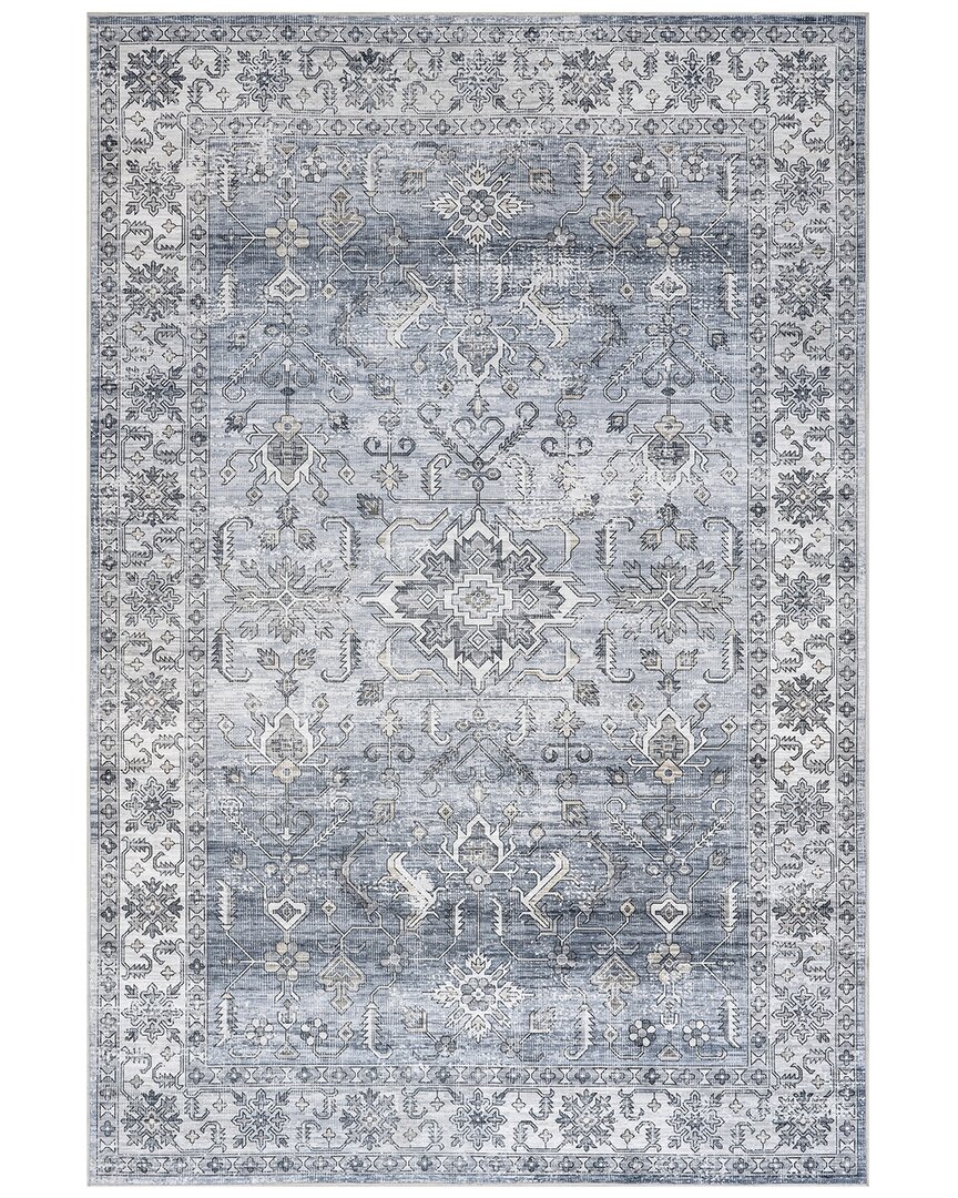 Nuloom Machine Washable Britt Persian Stain Repellent Area Rug In Blue