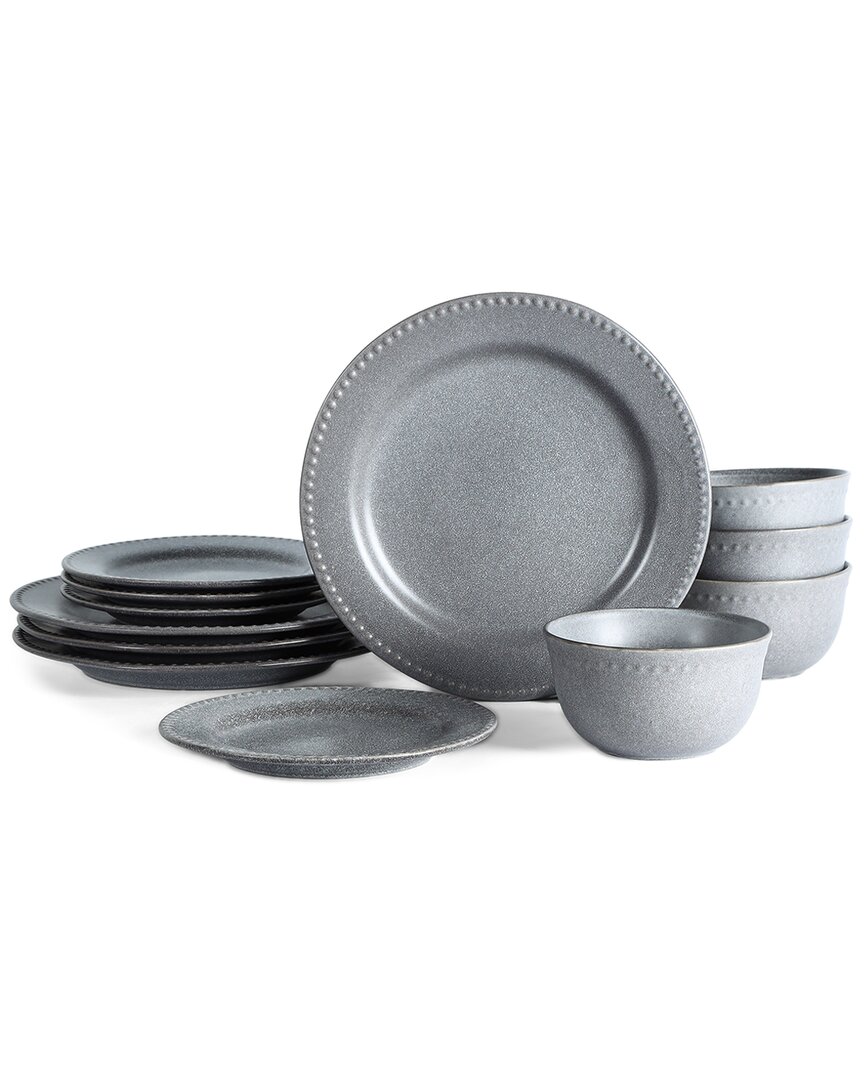 Stone Lain Comet 12-piece Dinnerware Set Stoneware In Gray