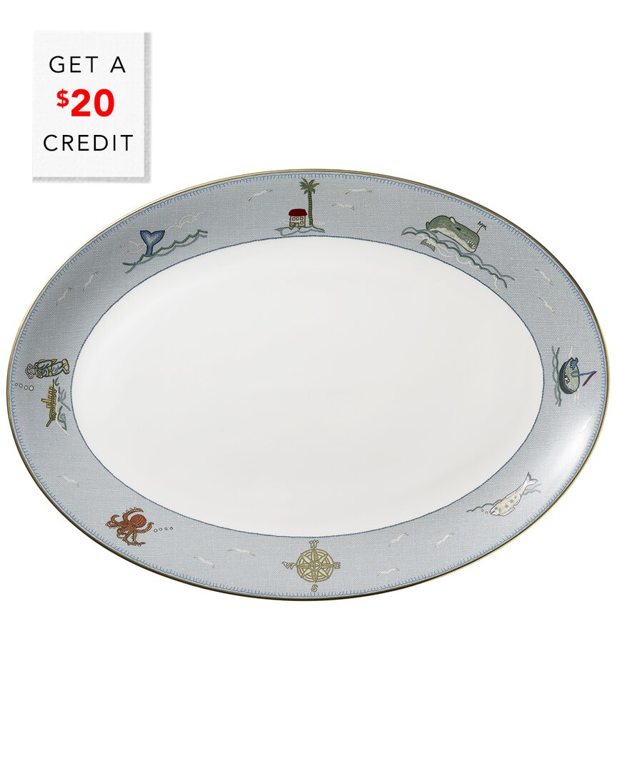 Shop Wedgwood Kit Kemp For  Sailor's Farewell 14in Oval Platter With $20 Credit