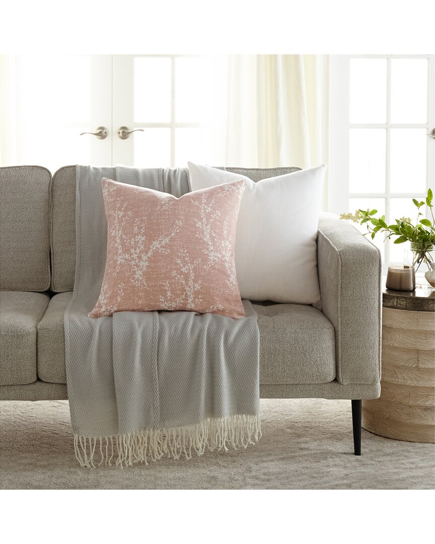 Home Collection Pack Of 2 Antique Floral Throw Pillows In Pink