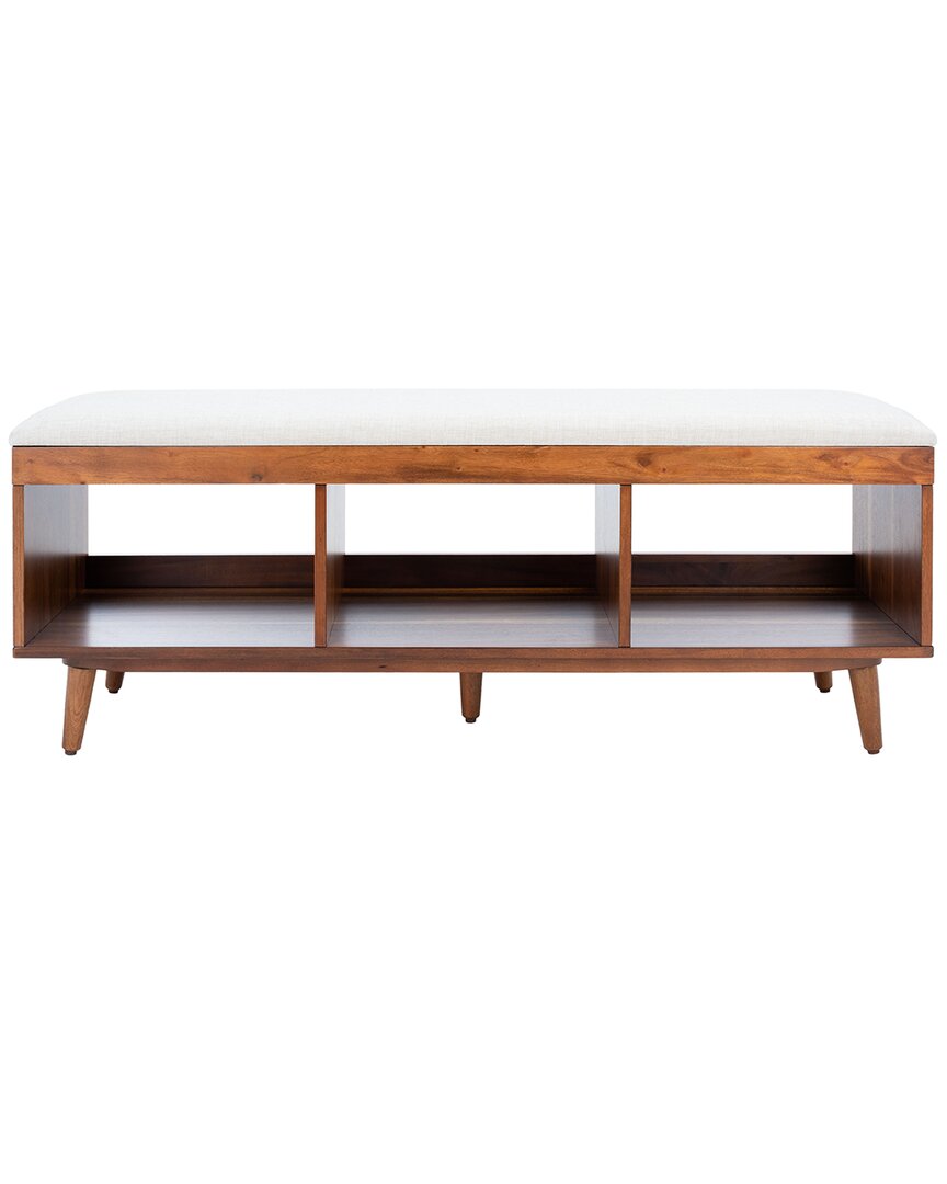 Safavieh Cricket Cream Open Shelf Bench With Cushion