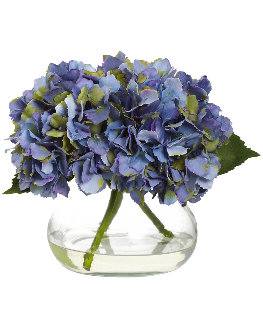 Nearly Natural Blooming Hydrangea With Vase