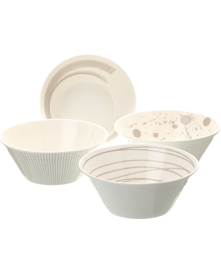 Royal Doulton 1815 Set Of 4 Pacific Mixed Pattern Stone Bowls