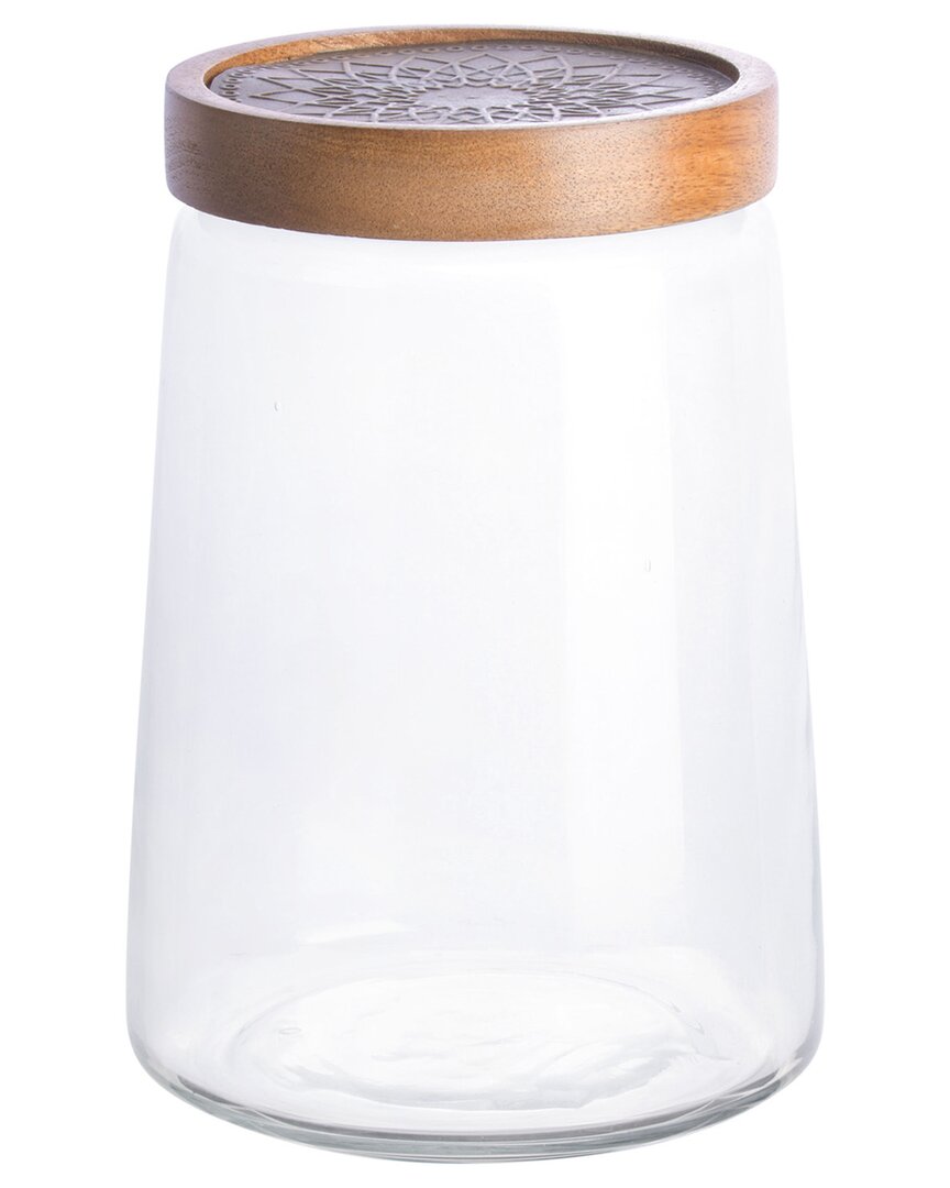 Cravings By Chrissy Teigen 5.75in Glass Canister With Wood Lid In Clear