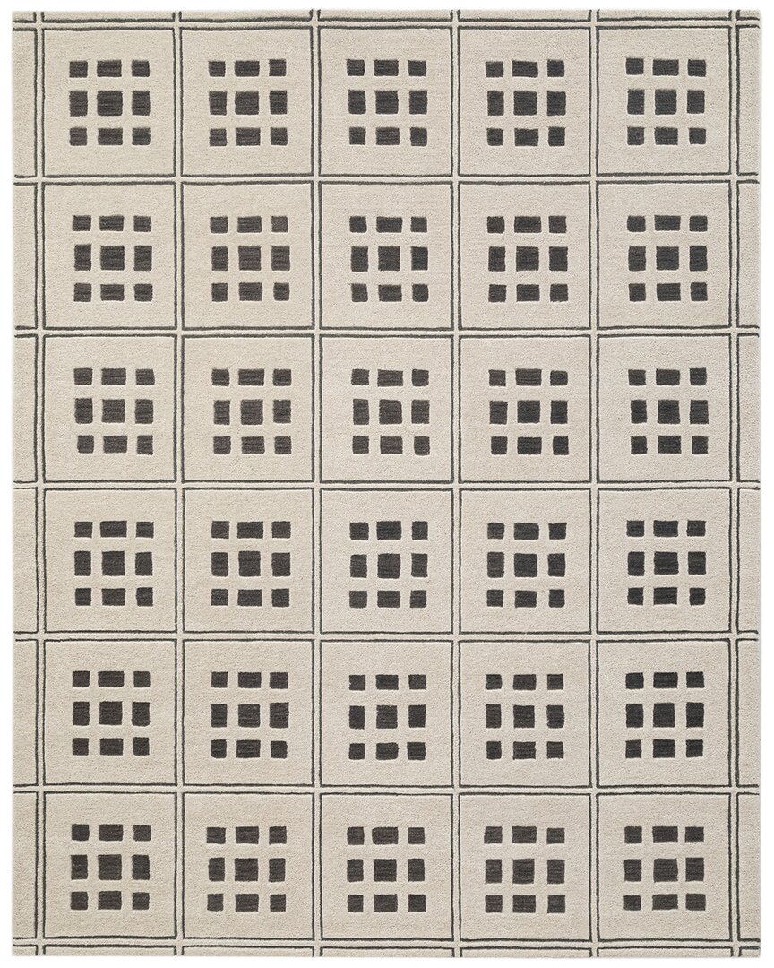 Obeetee Hand Tufted Requiem Wool Rug In White