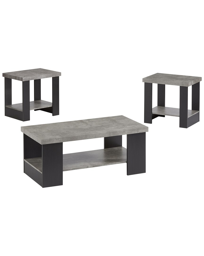Progressive Furniture 3 Pack (cocktail & 2 End Tables) In Gray