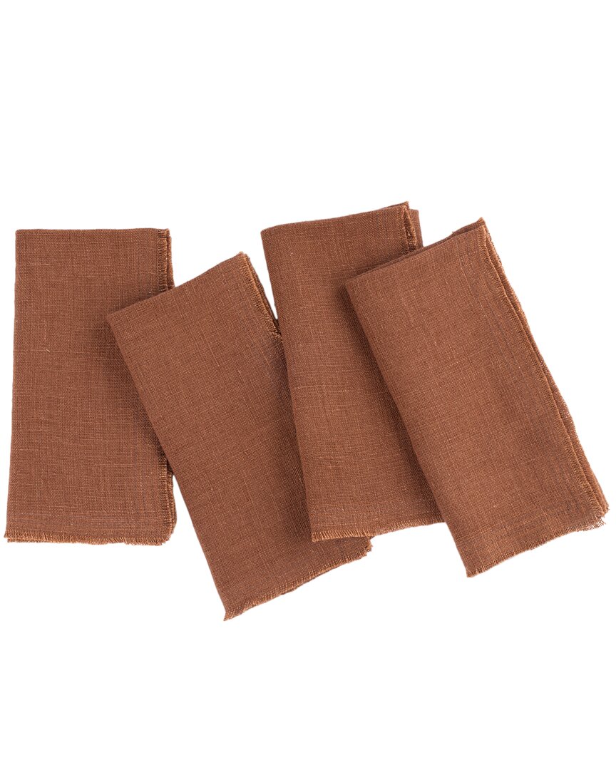 Amity Home Set Of 4 Ranier Linen Dinner Napkins