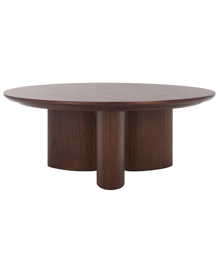Safavieh Couture Barnard Round Wood Coffee Table Sfv1703b