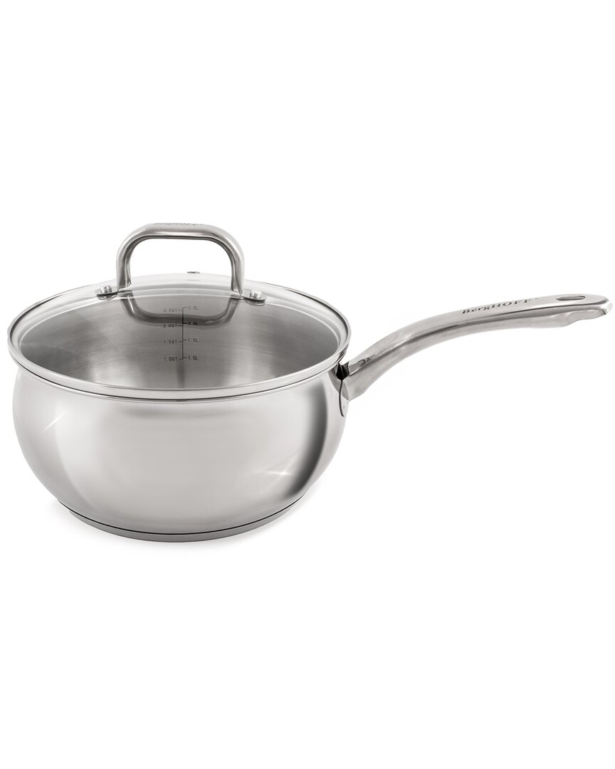 BERGHOFF BERGHOFF BELLY SHAPE SS STAINLESS STEEL 3.2QT SAUCE PAN WITH LID