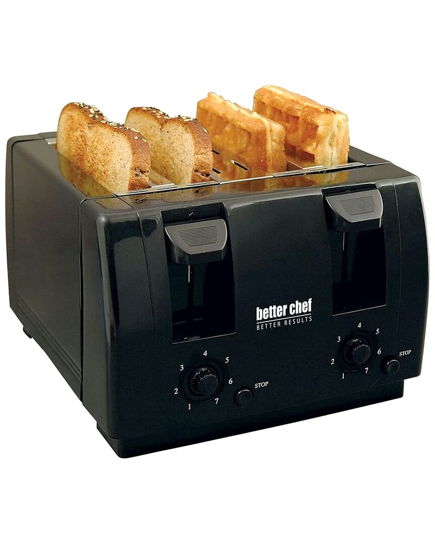 Better Chef Wide Slot 4-slice Dual Control Toaster In Black