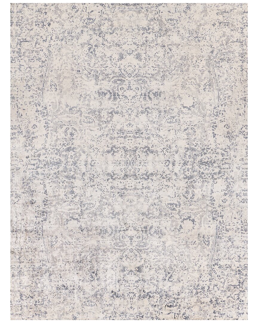 Exquisite Rugs Cassina Hand-loomed Bamboo Silk & Cotton Ivory Area Rug In Gray