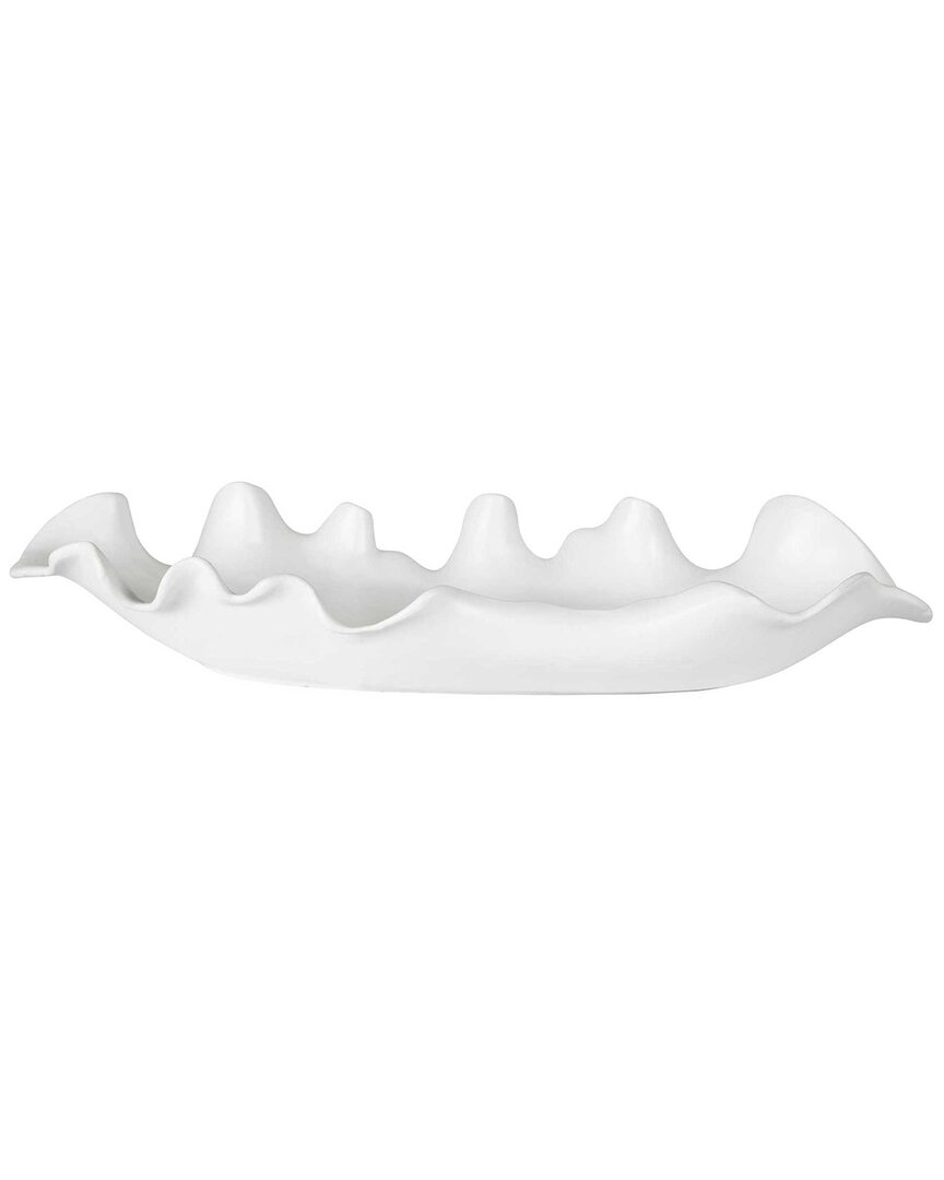 Uttermost Ruffled Feathers Modern Bowl In White