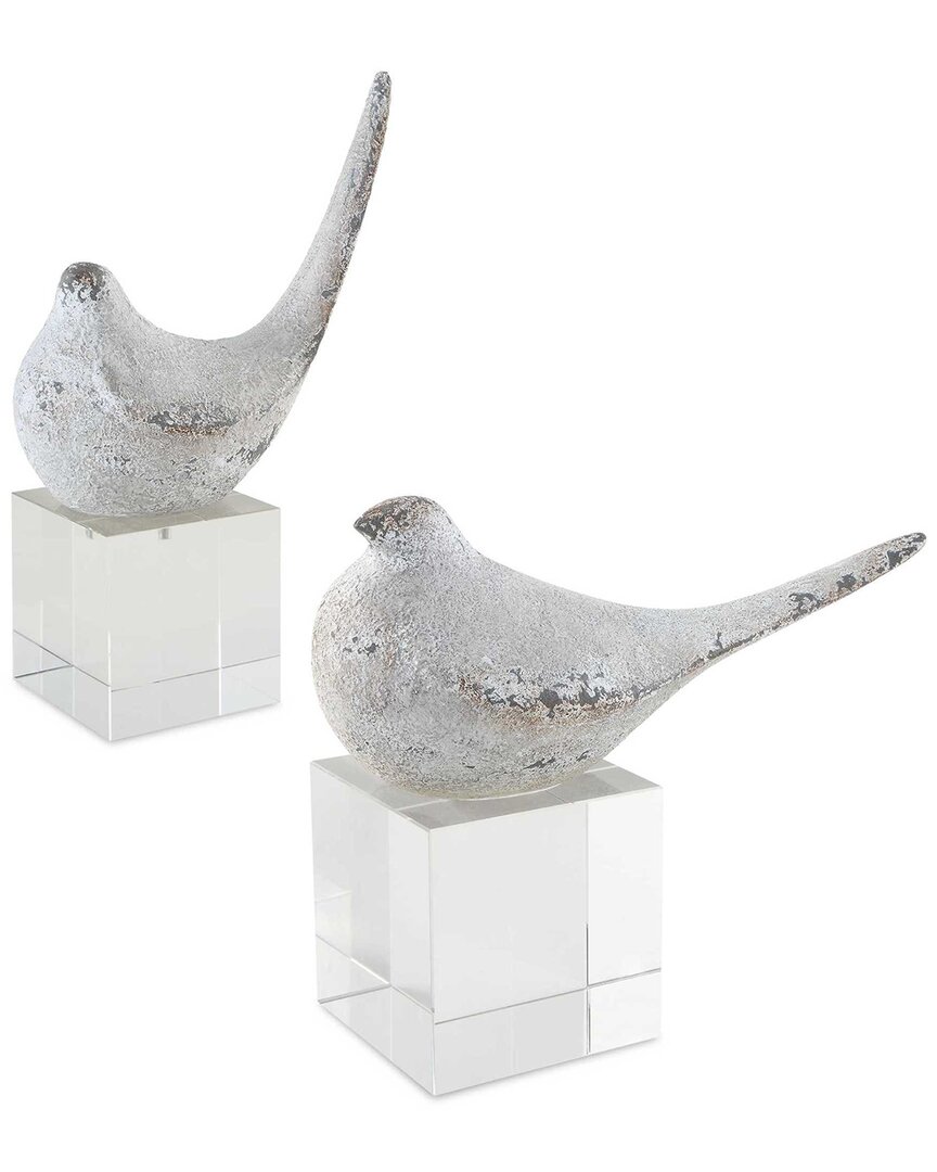 Uttermost Set Of 2 Better Together Bird Sculptures In Gray