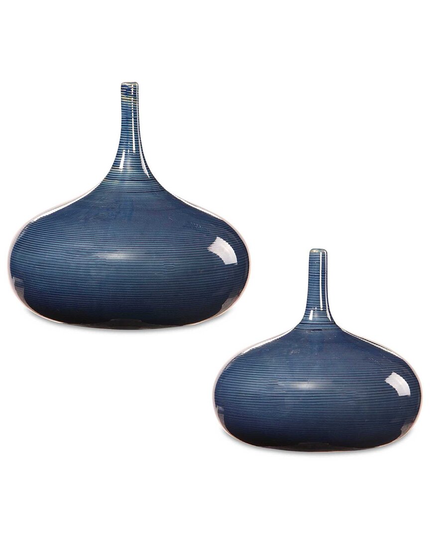 Uttermost Set Of 2 Zayan Vases In Blue
