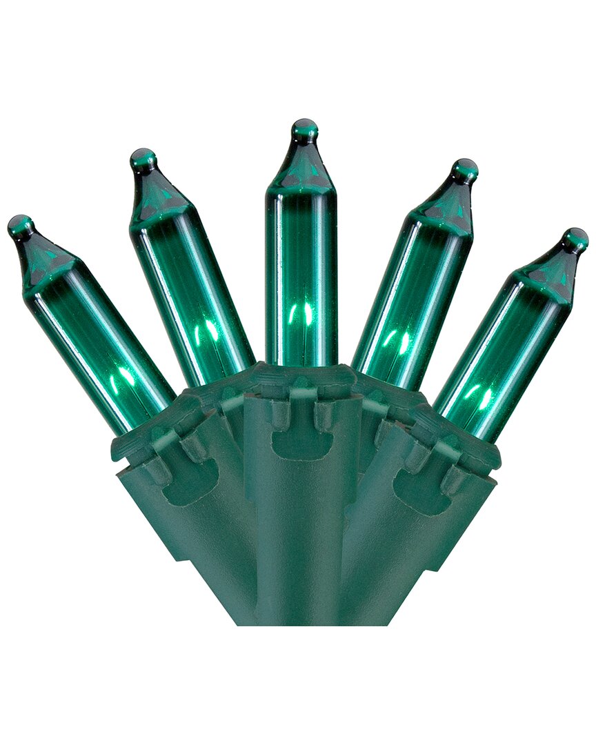 Northlight Set Of 50 Green Led Mini Christmas Lights 4" Spacing In Green