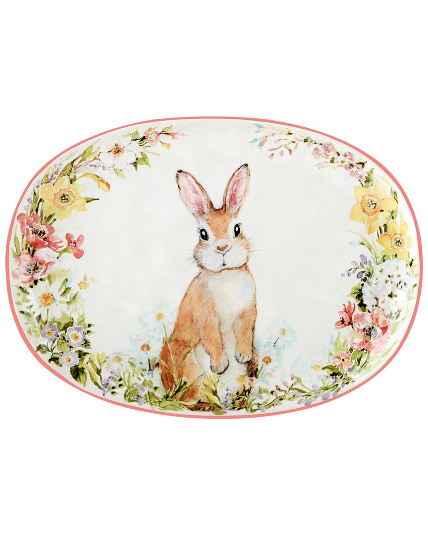 Certified International Easter Garden Oval Platter In Multicolor
