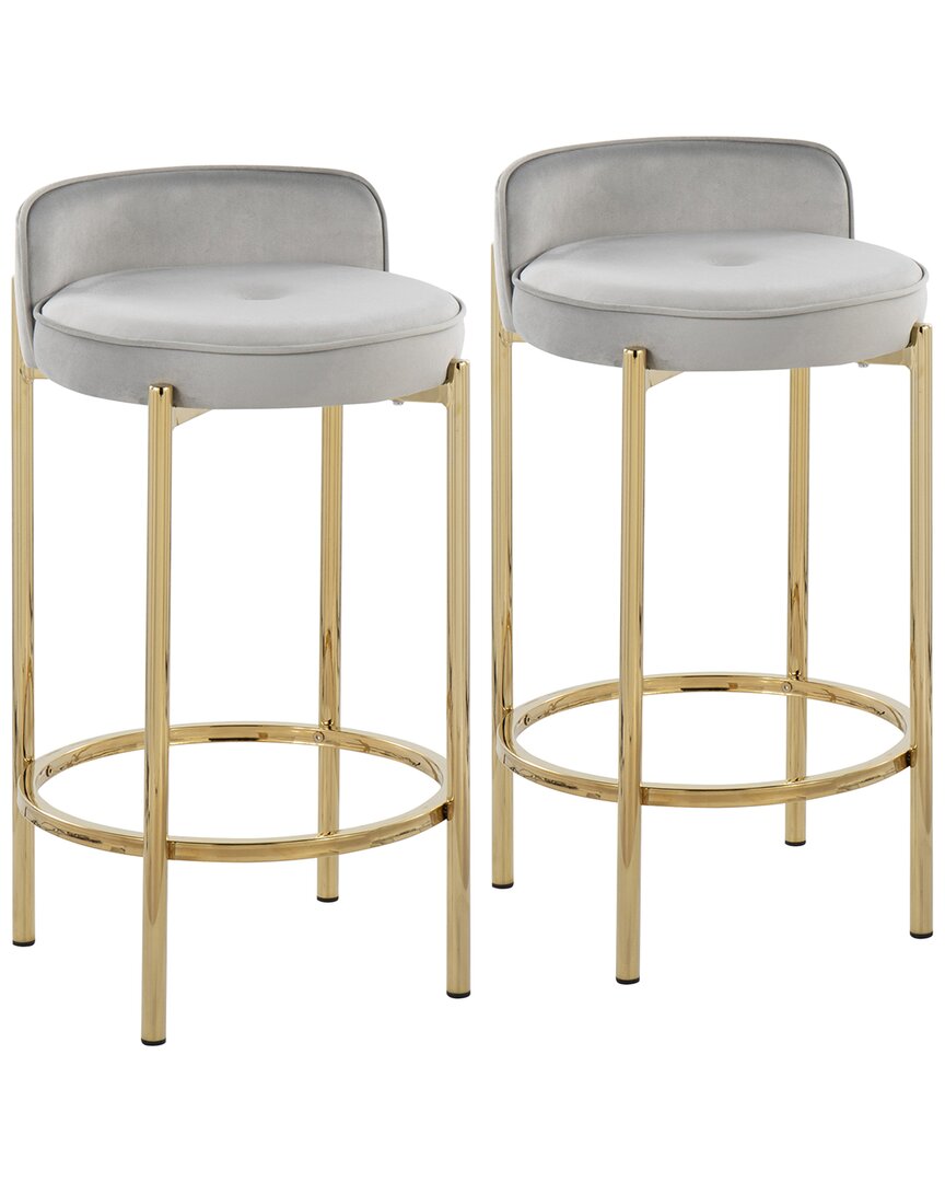 Lumisource Chloe Counter Stool Set Of 2 In Gold