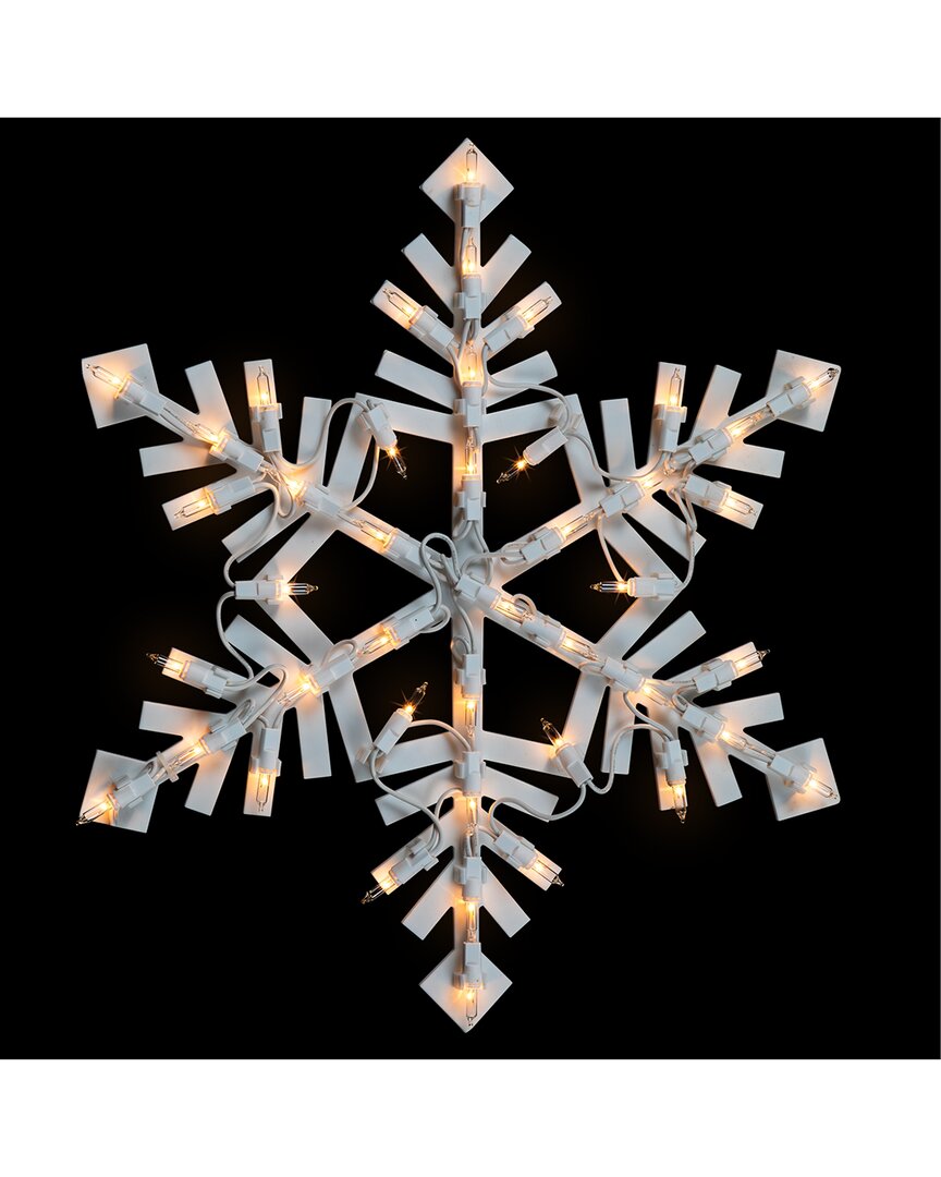 Northlight 15.5in White Lighted Snowflake Christmas Outdoor Window Silhouette In White