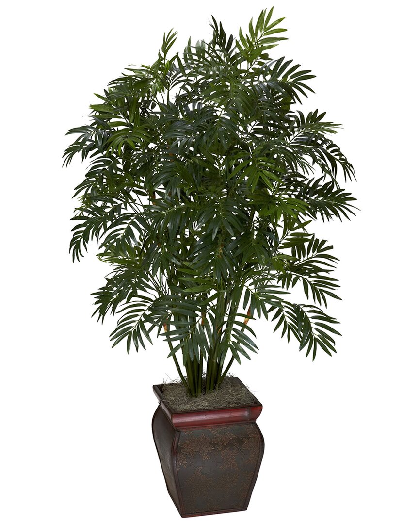 NEARLY NATURAL NEARLY NATURAL MINI BAMBOO PALM WITH DECORATIVE VASE 