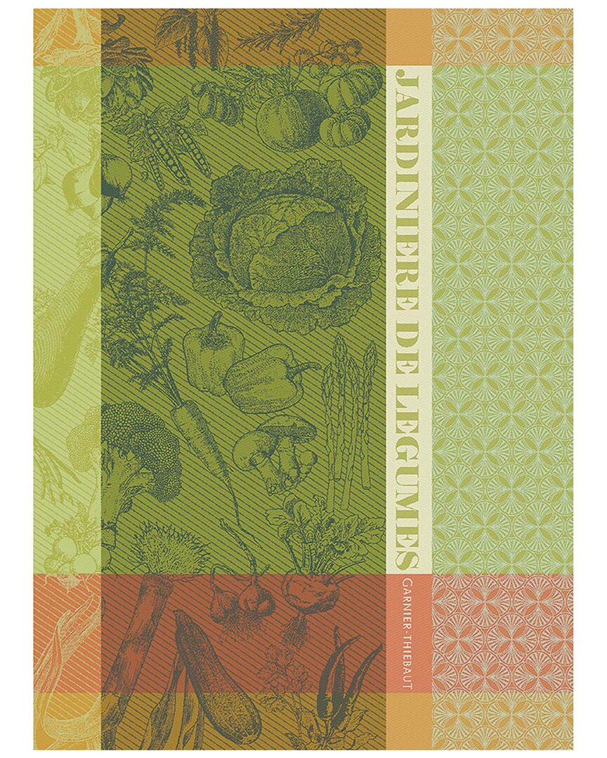 Garnier Thiebaut Set Of 2 Jardiniere Vert Kitchen Towel In Green