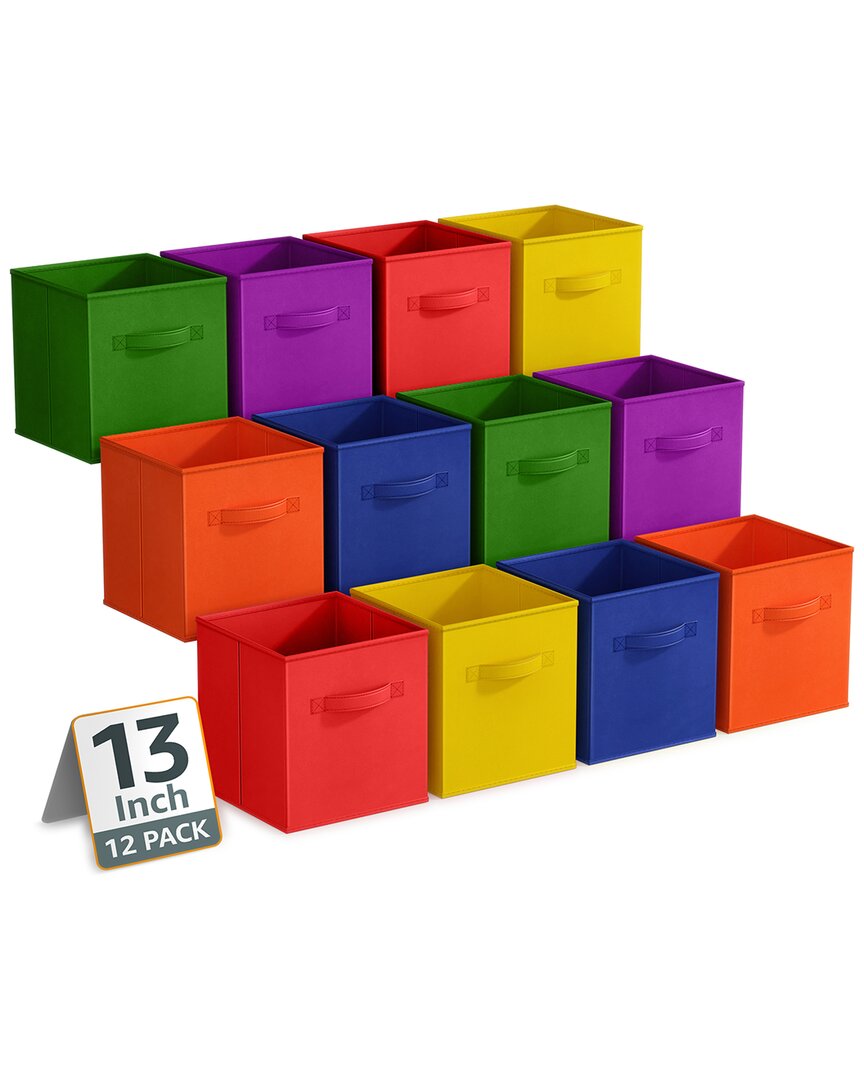 Sorbus 13in 12 Pack Collapsible Fabric Storage Bins In Multi