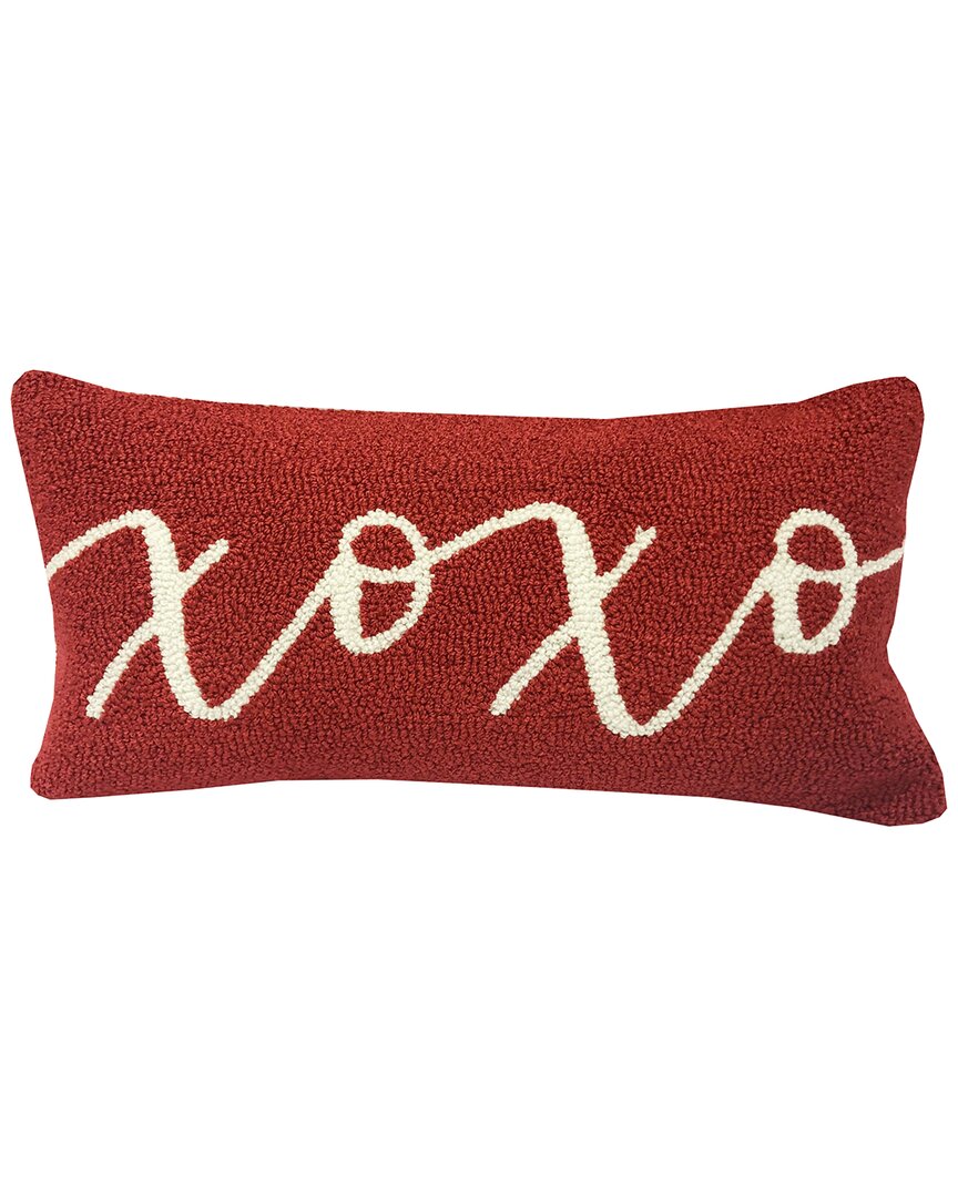 Shop The Rug Market Xoxo Indoor/outdoor Pillow In Red
