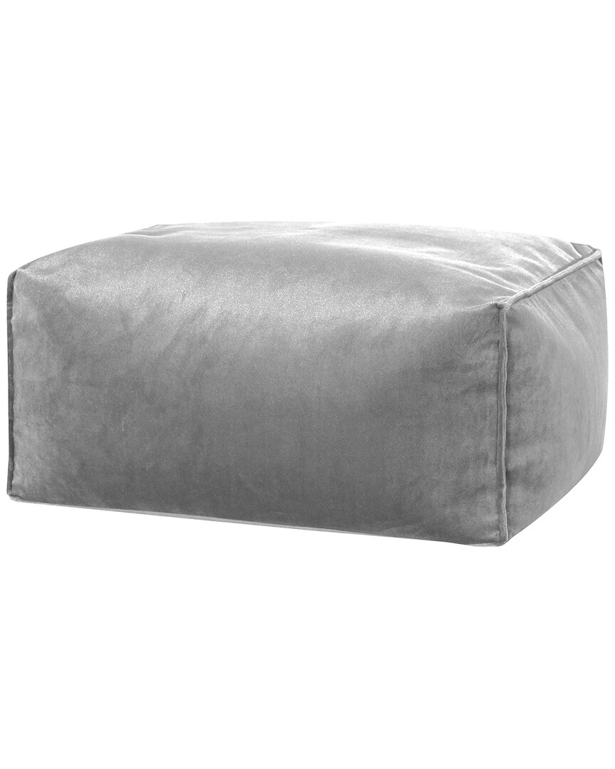 Gouchee Home Roll Velvet Pouf In Silver