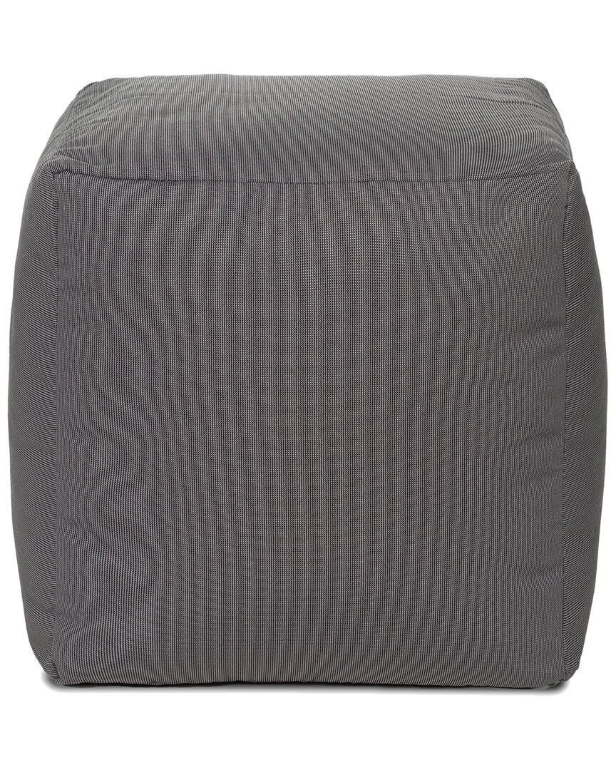 Gouchee Home Soleil Cube Outdoor/indoor Ottoman Pouf In Charcoal