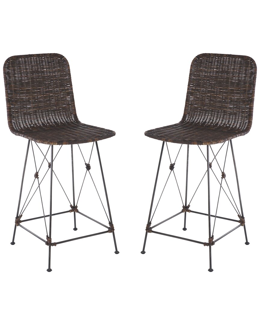 Safavieh Set Of 2 Minerva Weaved Counter Stools