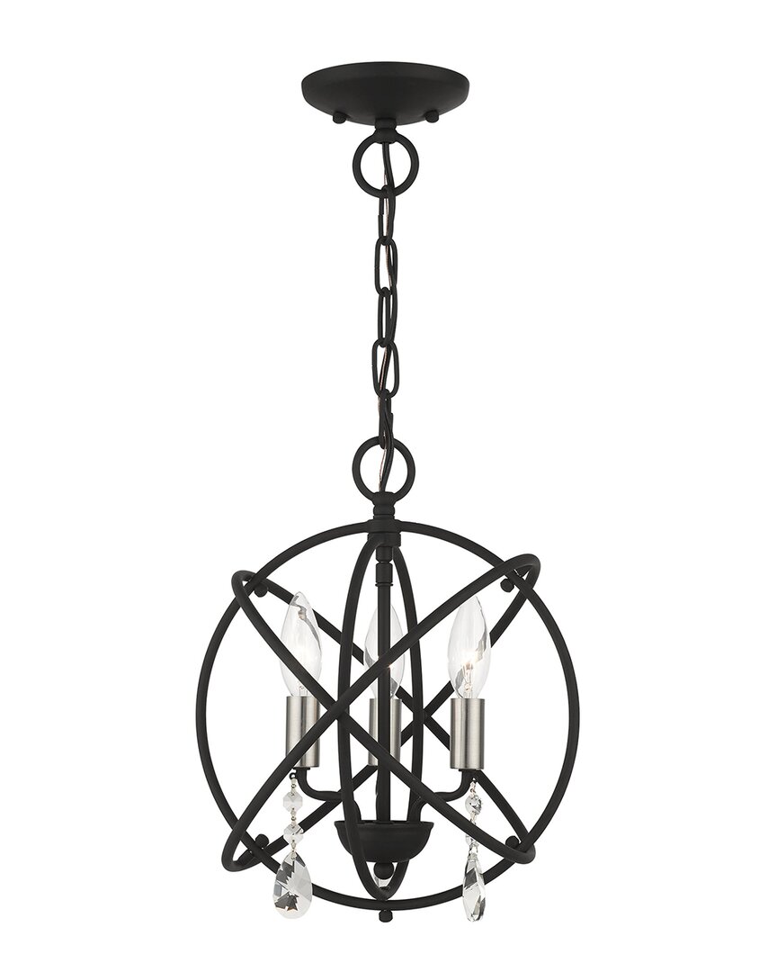 Livex Lighting 3-light Black Convertible Chandelier Semi Flush In Black