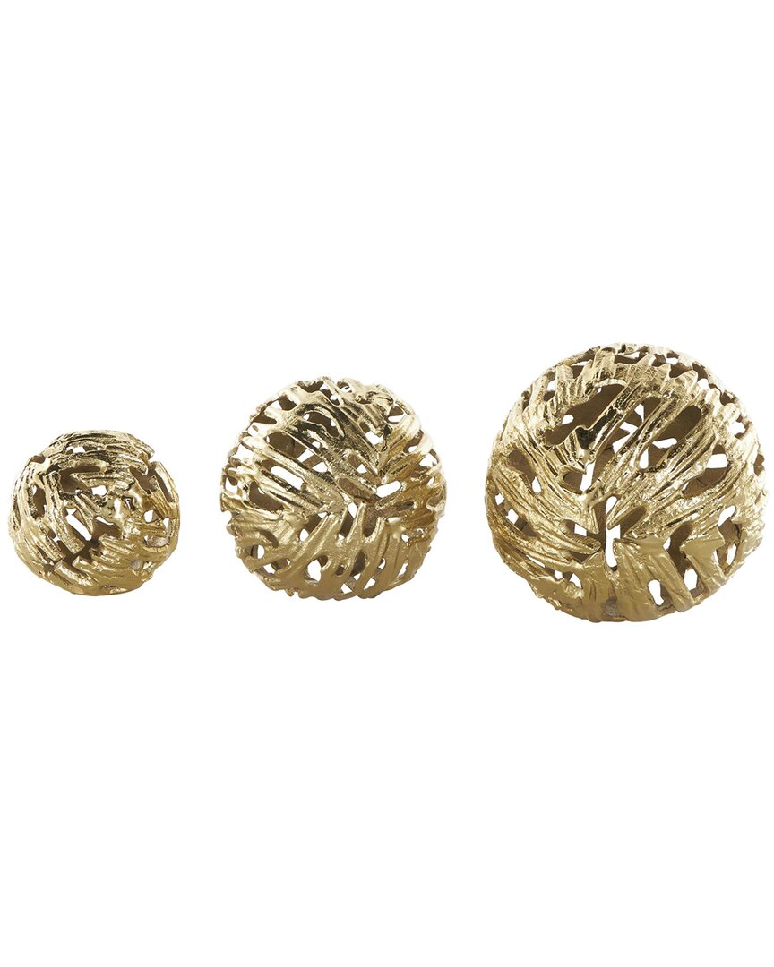 Peyton Lane Contemporary Metal Orbs & Vase Filler In Gold