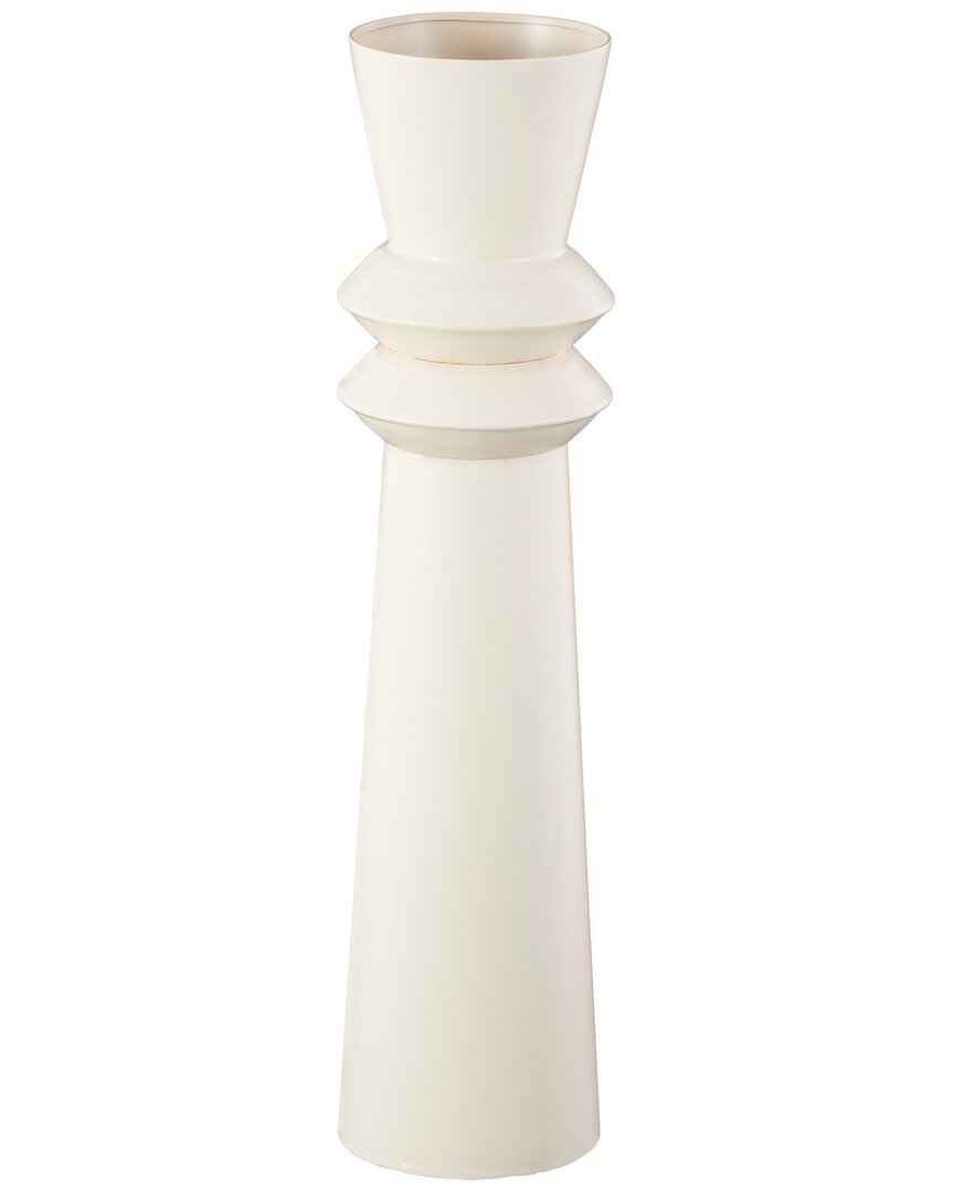 Peyton Lane Modern Metal Vase In White