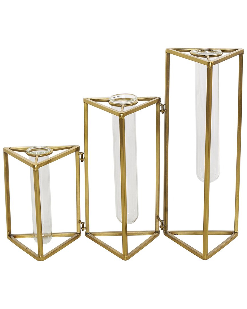 Peyton Lane Glam Metal Vase In Gold