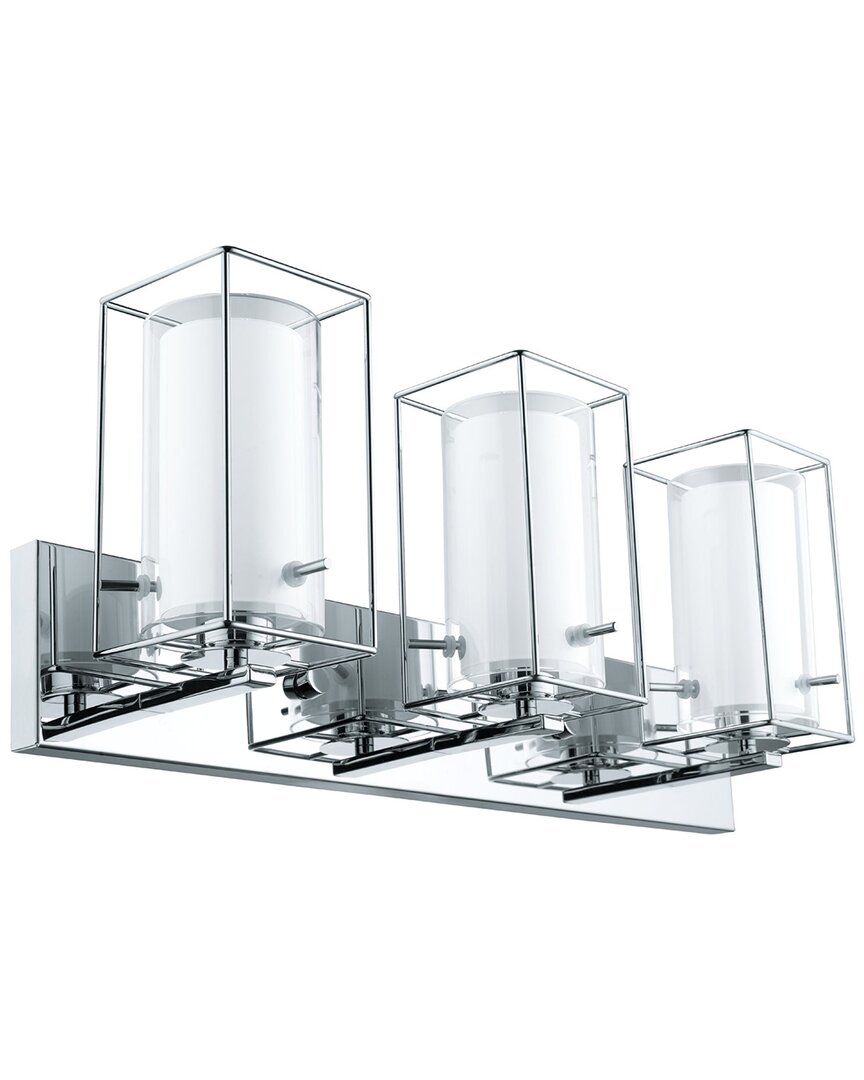 Eglo Iride 3 Light Bath/vanity Light With Chrome Finish & Clear & White Glass Shades
