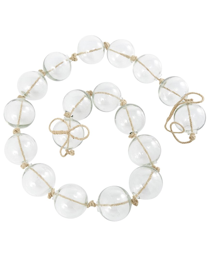 Peyton Lane Coastal Glass Garland With Tassel In Transparent