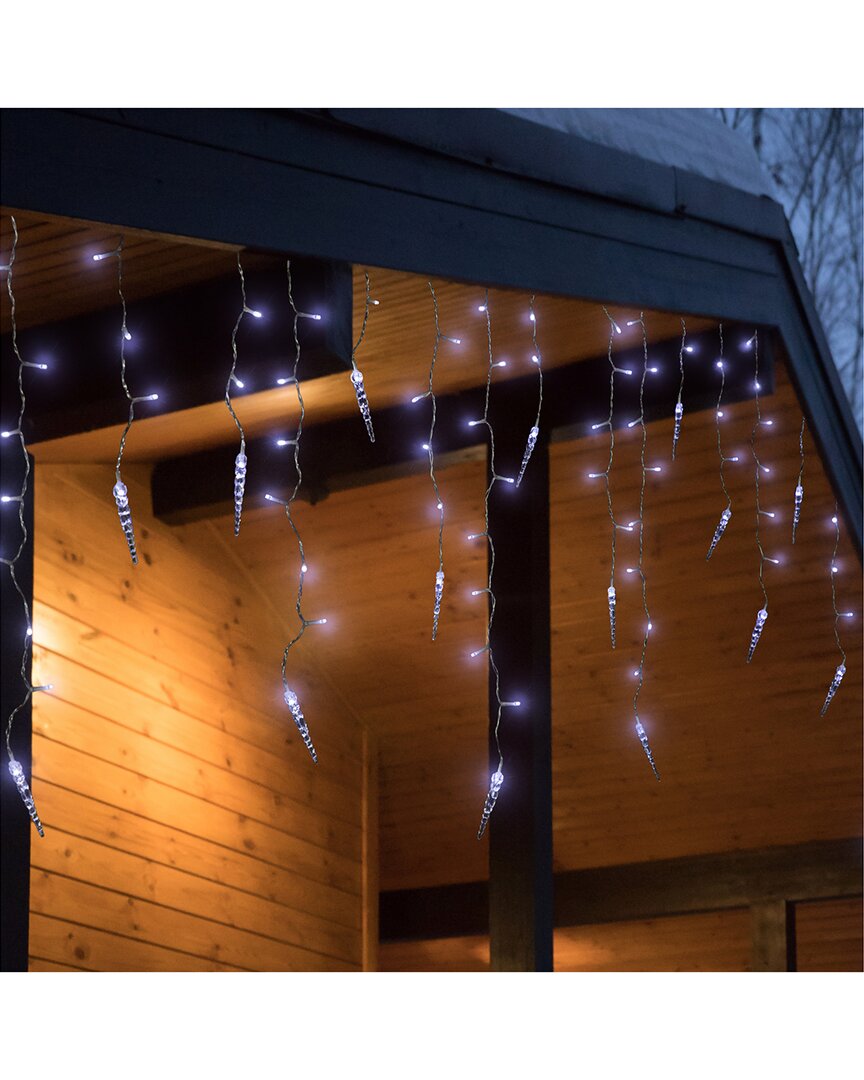 Northlight Led Ice Pillars Christmas Icicle Light Set In White