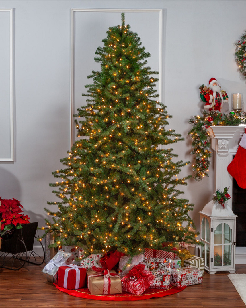 Sterling Tree Company 7.5ft Layered Norfolk Pine Pre-lit Tree In Green