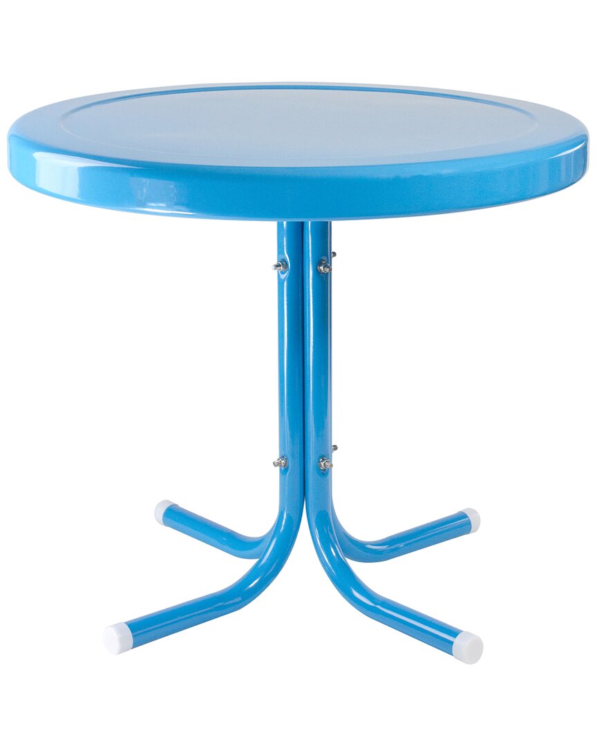 Northlight 22in Round Outdoor Retro Steel Tulip Side Table