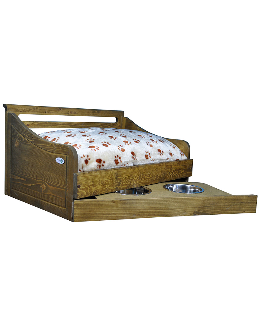 Iconic Pet Multipurpose Wooden Medium Pet Bed In Brown