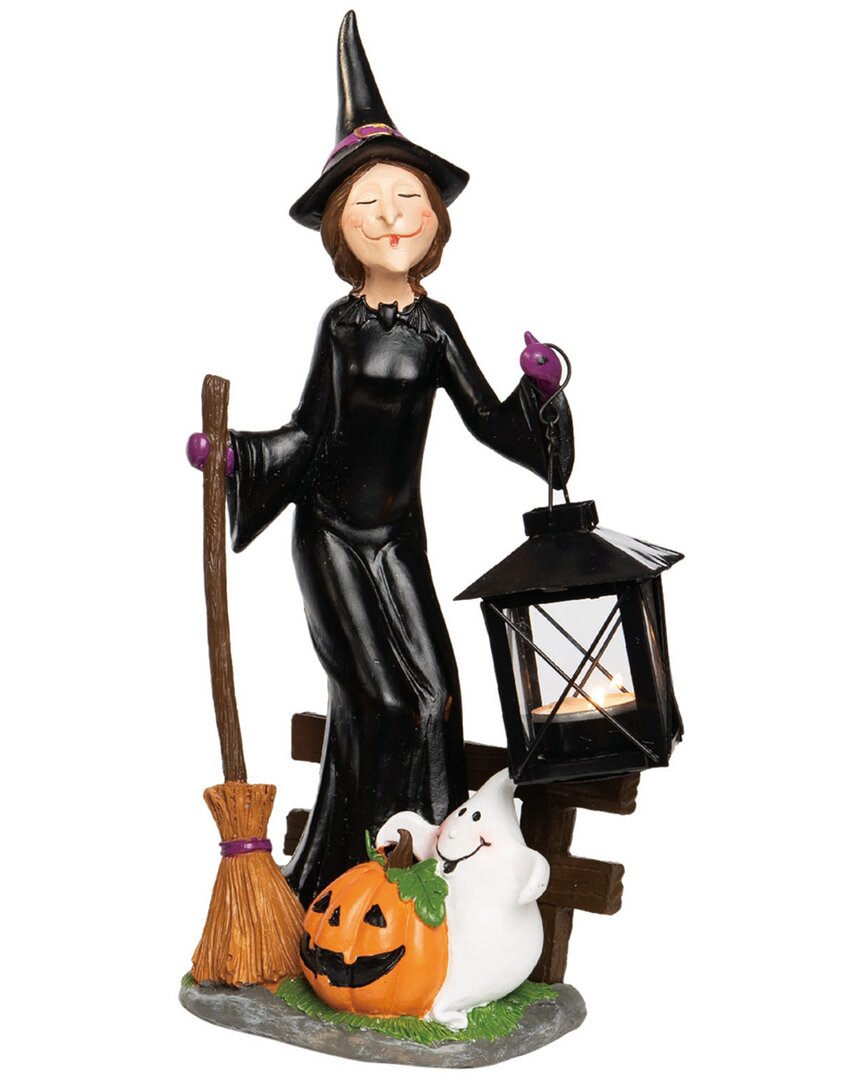Transpac Resin 14.5in Multicolored Halloween Spooky Character Decor In Black