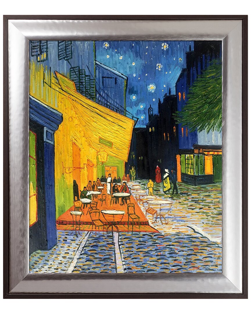 La Pastiche By Overstockart Cafe Terrace At Night By Vincent Van Gogh In Silver