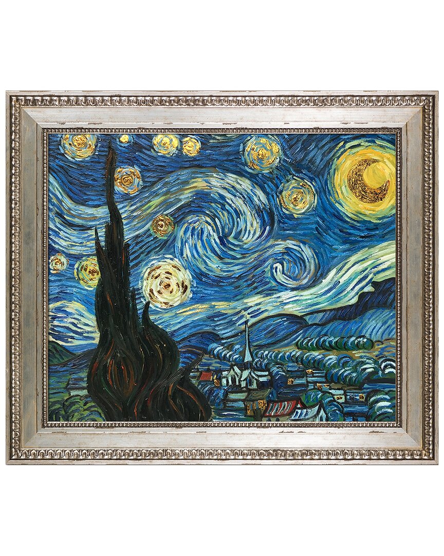La Pastiche By Overstockart Starry Night By Vincent Van Gogh In Silver