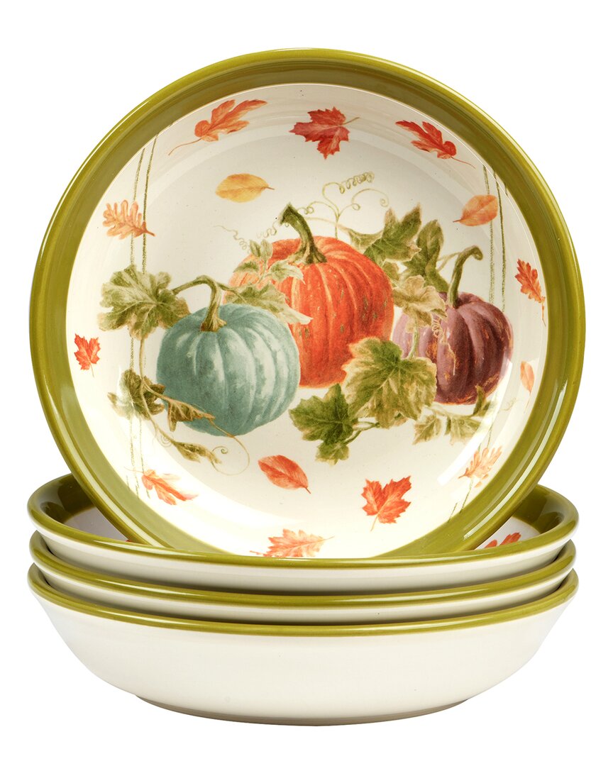 Certified International Autumn Harvest Set Of 4 Soup Bowl In Multi