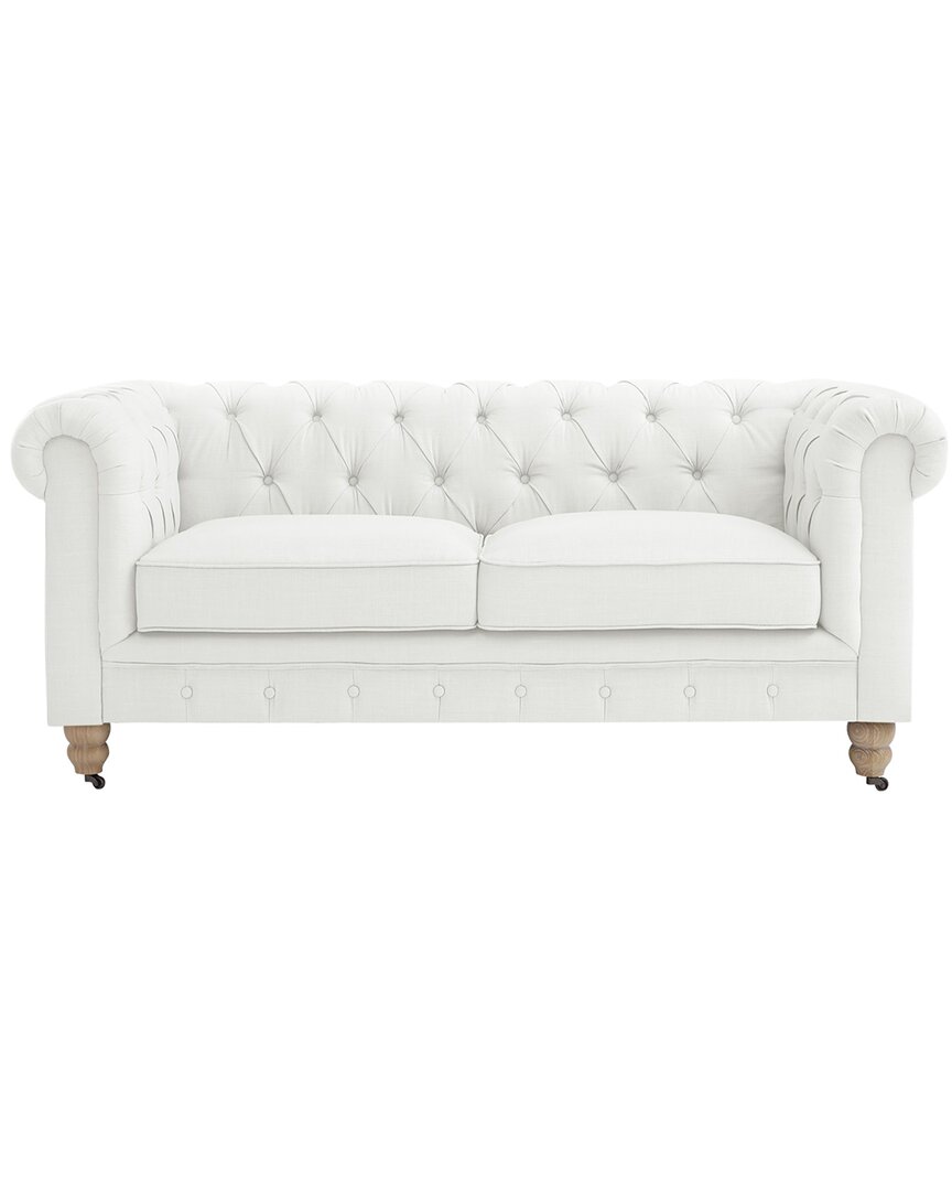 Shabby Chic Kaleigh Chesterfield Loveseat In Cream