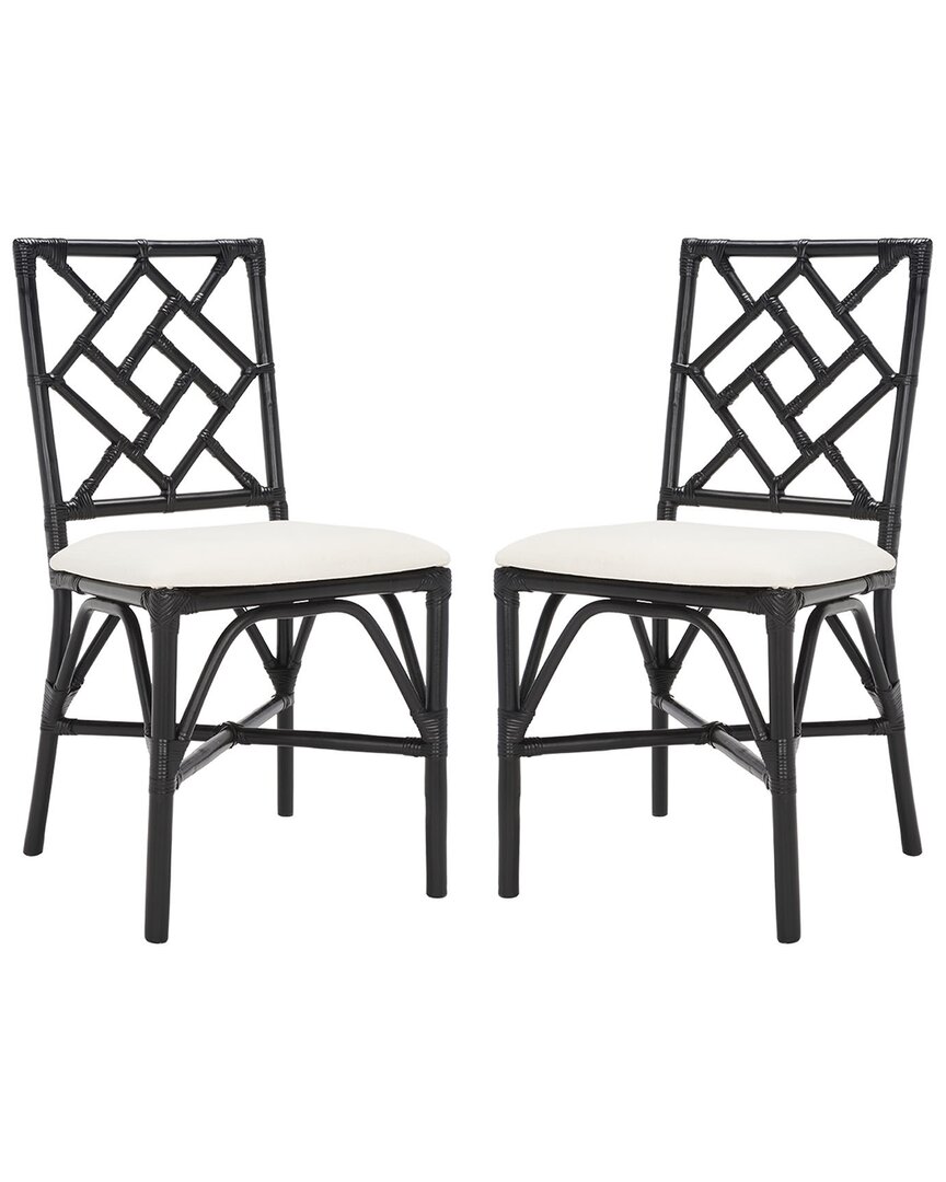 Shop Safavieh Set Of 2 Bhumi Accent Chairs With Cushions In Black
